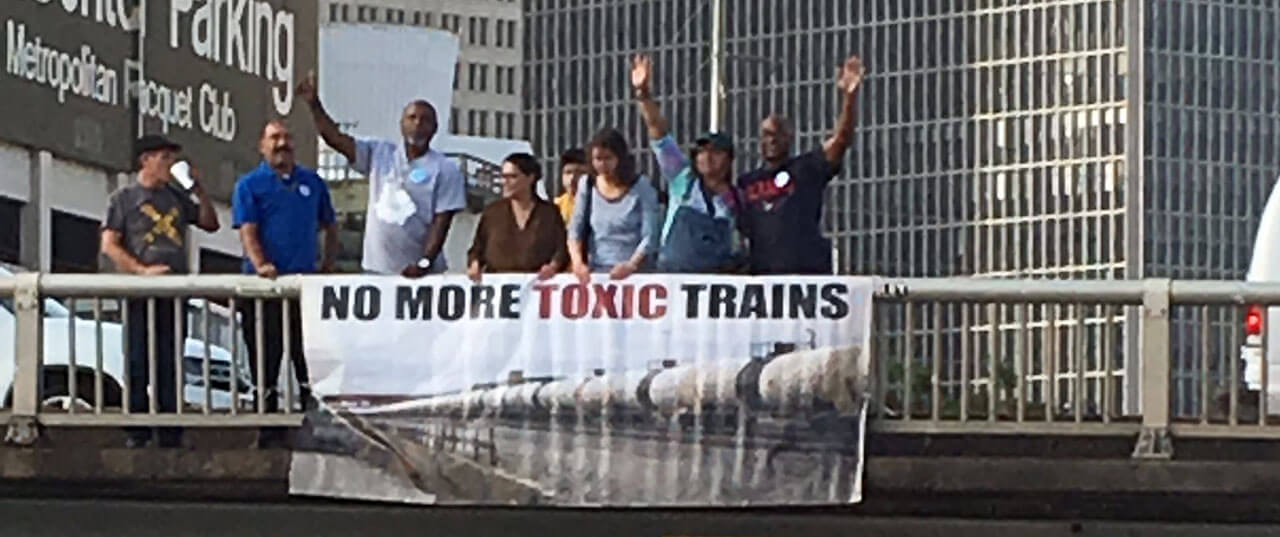 No more toxic trains banner