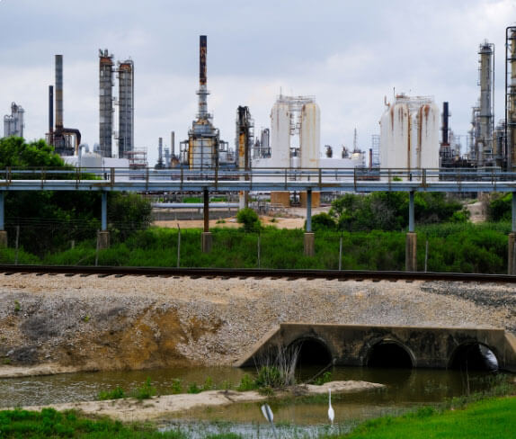 Train tracks and industrial view